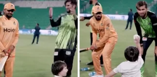 শাহিন আফ্রিদির ছেলের সঙ্গে ক্রিকেটে মাতলেন বাবর আজম