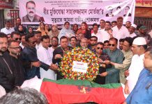 রাষ্ট্রীয় মর্যাদায় বীর মুক্তিযোদ্ধা শাহরুজ্জামান মোর্ত্তজার দাফন সম্পন্ন