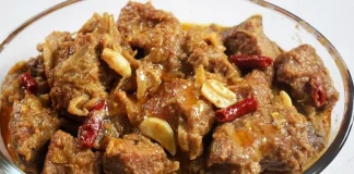কাটা মসলায় মাংস ভুনা