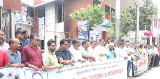 খুলনায় সাংবাদিকদের লক্ষ্যকরে সন্ত্রাসীদের গুলি, আহত ২, আইনশৃঙ্খলার চরম অবনতি, খুলনাজুড়ে প্রতিবাদের ঝড়