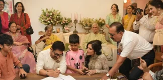 তিন সন্তানকে সঙ্গে নিয়ে বিয়ে করলেন আমির খান