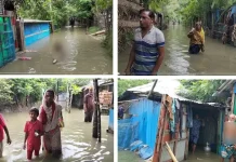 জোয়ার এলেই তলিয়ে যায় আশ্রয়ণ প্রকল্প, স্থায়ী বেড়িবাঁধের দাবি