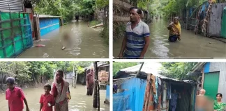 জোয়ার এলেই তলিয়ে যায় আশ্রয়ণ প্রকল্প, স্থায়ী বেড়িবাঁধের দাবি