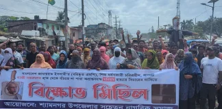 দ্বিতীয় স্ত্রী মরিয়মের মৃত্যু: গাজী নজরুলের বিচার দাবিতে কুশপুত্তলিকা দাহ