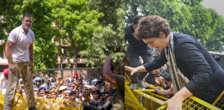 বিক্ষোভে উত্তাল দিল্লি, পুলিশের ব্যারিকেড ভাঙলেন রাহুল ও প্রিয়াঙ্কা