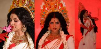 দুর্গার সাজে পরীমনি, মুগ্ধ ভক্তরা