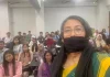 মুখে কালো কাপড় বেঁধে ক্লাস নিলেন সামিনা লুৎফা : শিক্ষক হেনস্তার প্রতিবাদ